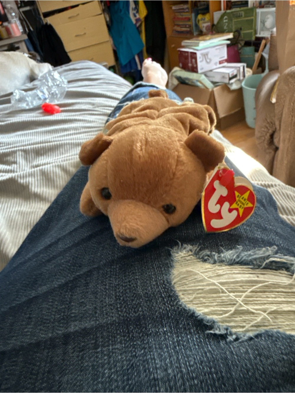 Ty Brown Bear Plush Dog Toy